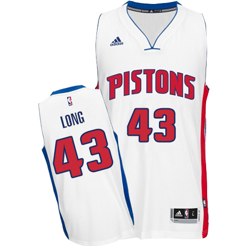 Mens Adidas Detroit Pistons 43 Grant Long Swingman White Home NBA Jersey